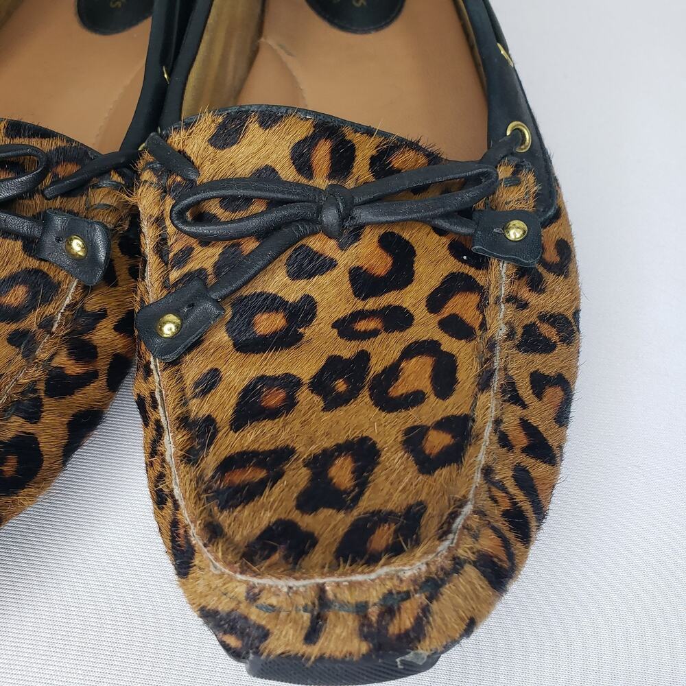 Clarks Dunbar Womens 9 Cruiser Pony Hair Slip-on Moccasin Loafers Leopard Print - Picture 4 of 16